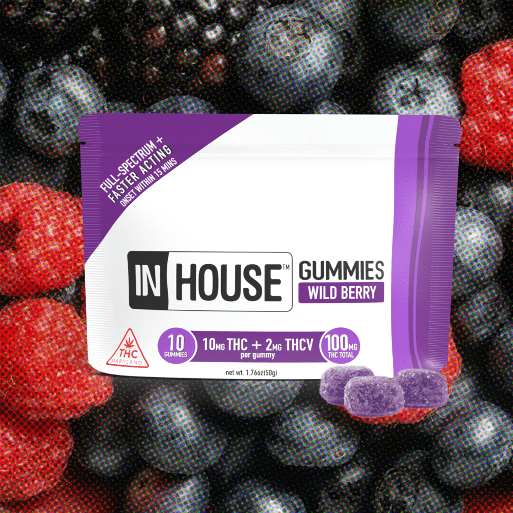 InHouse Wild Berry THC/THCv Gummies 10pk 100mg
