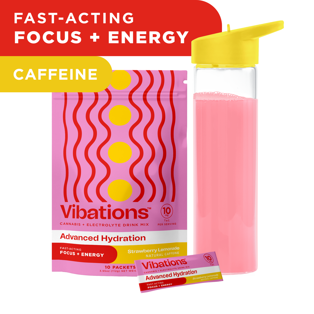 Vibations Strawberry Lemonade Caffeine Drink Mix Beverage 10pk 100mg