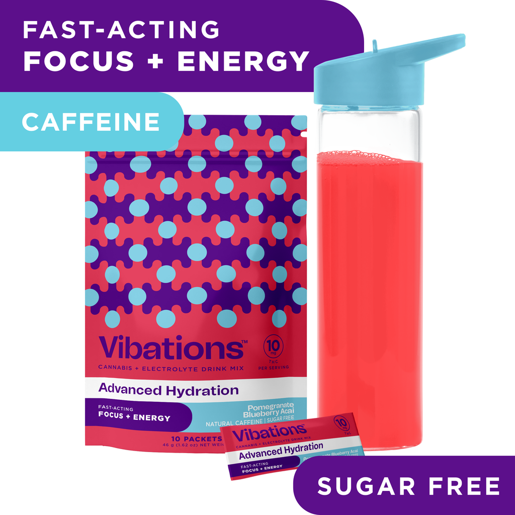 Vibations Blueberry Pomegranate Acai Caffeine Beverage 10pk 100mg
