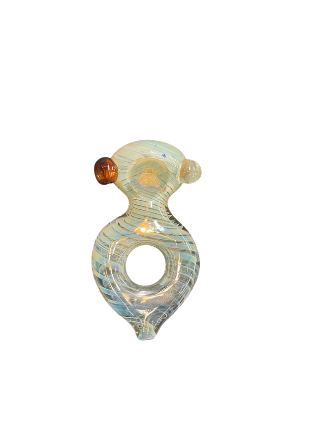 ~ 5" Glass Fumed Donut Hand Pipe Cannatron