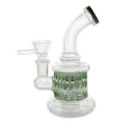 ~ 6" Glass Water Pipe Rasta Cannatron