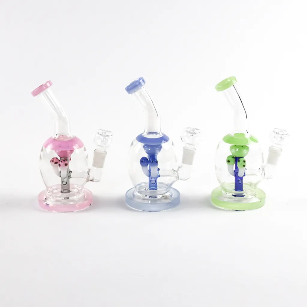 7.5" Bent Neck Perc Bong W/Flower Bowl