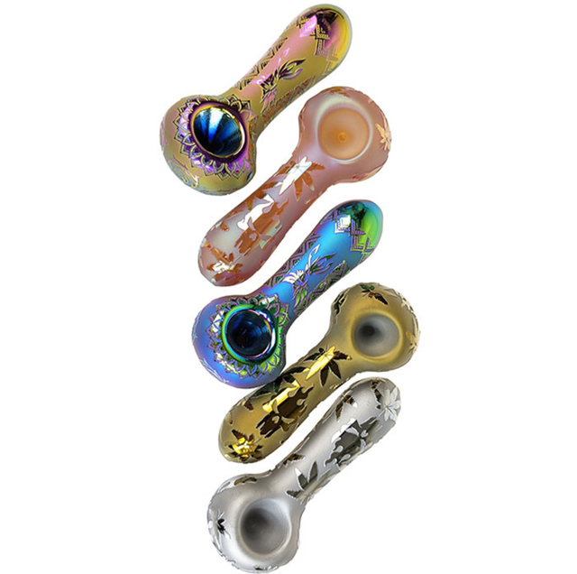 4" Sand Blasted Electro Plated Spoon Pipe