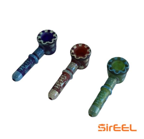 5" Etched Leaf Cosmic Cobb Pipe SirEEL