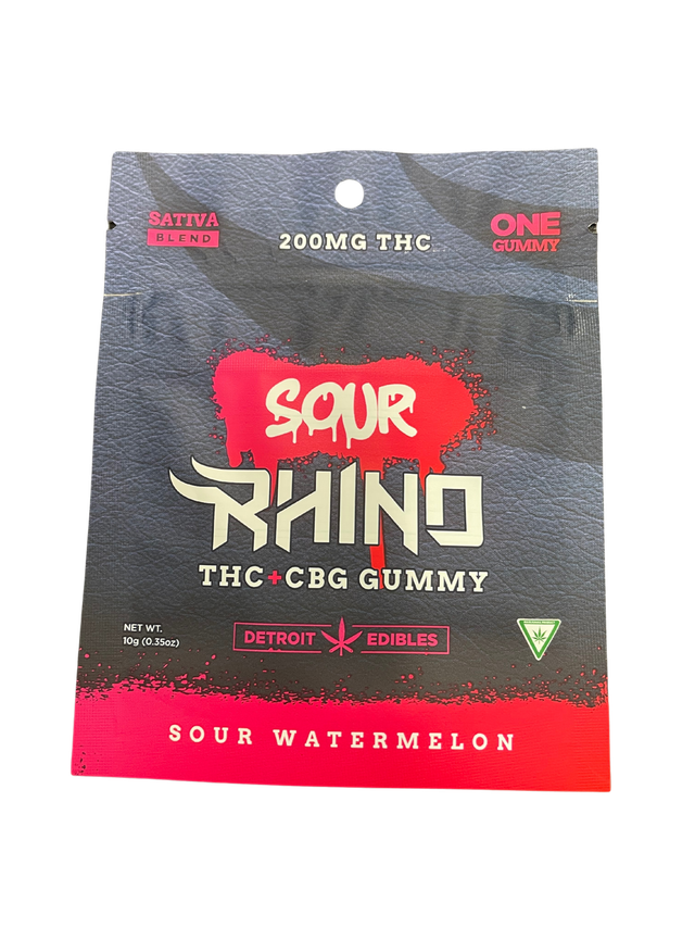 Rhino ~ Sour Watermelon ~ THC:CBG Detroit Edibles
