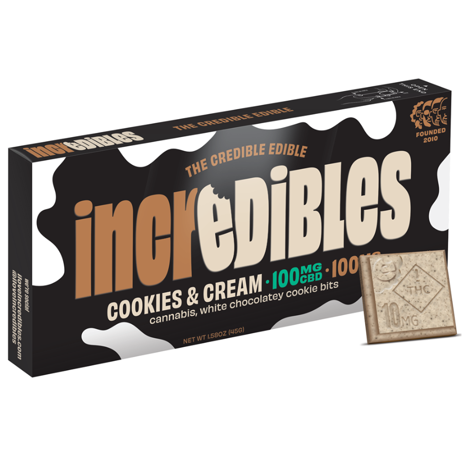 Buy Cookies & Cream Bar | 1THC:1CBD 100mg Chocolate online