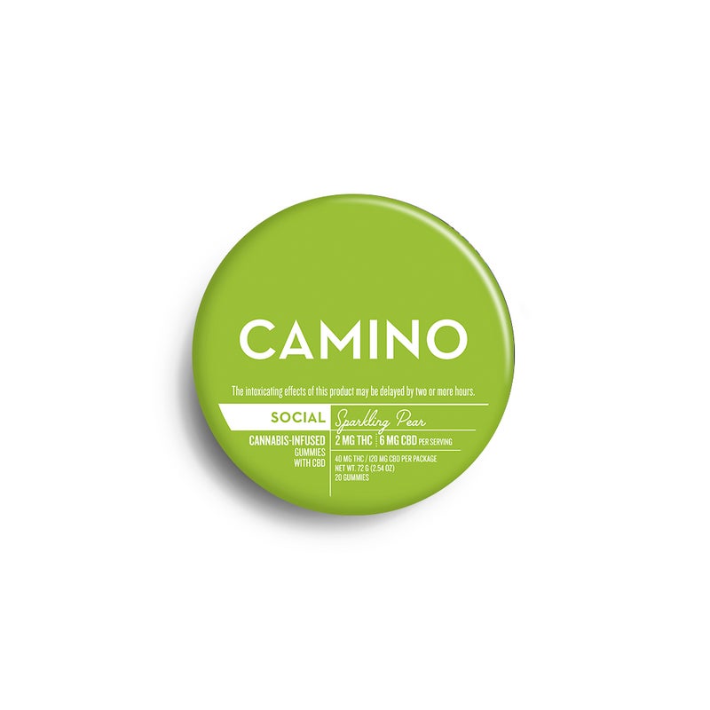 Camino Sparkling Pear | Social | THC : CBD Gummies 100mg 20pk