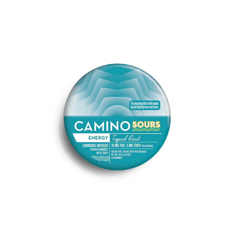 Camino Sours Tropical Burst | Energy | THC : THCv Gummies 100mg 10pk