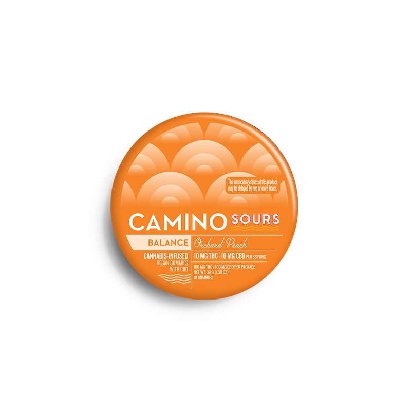 Camino Sours Orchard Peach | Balance | THC : CBD Gummies 100mg 10pk