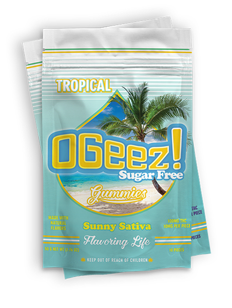OGeez Tropical Sunny Sativa (Sugar Free) Gummies 10mg