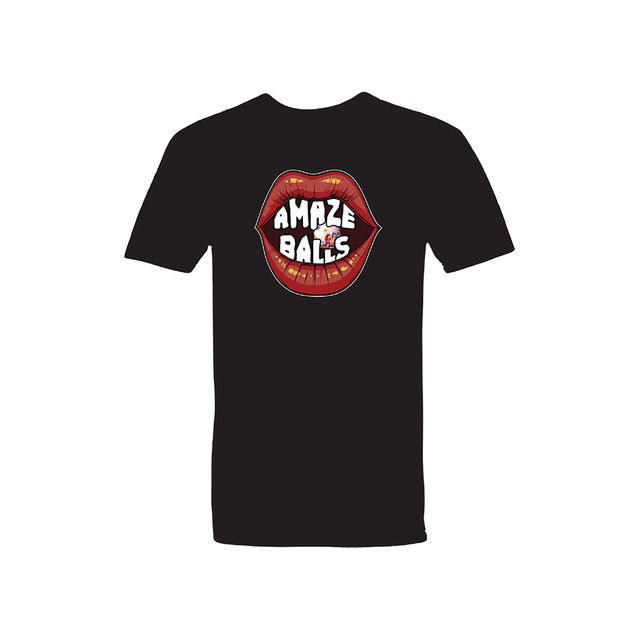 Rolling Stoned Mouth Black Shirt Men's  Amazeballs