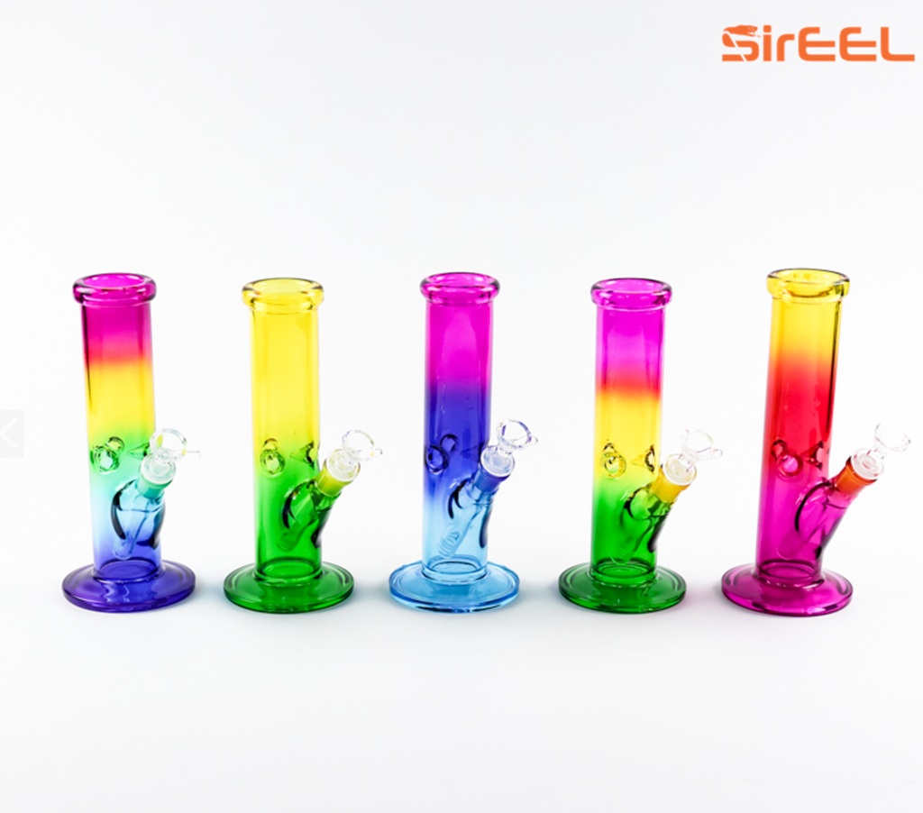 10" Straight Rainbow Bong