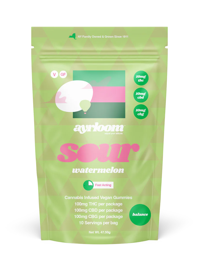 Ayrloom Sour Watermelon Up 1:1:1 (THC:CBD:CBG) 10x 10mg