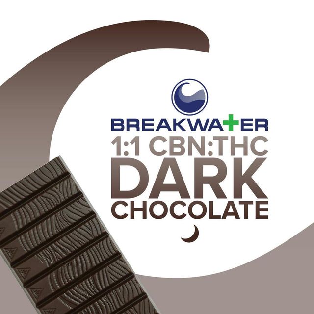 Chocolate Bar: 1:1 CBN:THC Dark Chocolate Breakwater