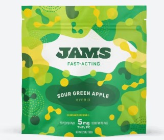 Jams Sour Green Apple Fast Acting Gummies 5mg | 20 pack
