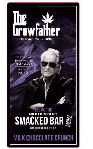 The Growfather Smacked Milk Chocolate Crunch Chocolate Bar 100mg