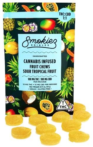 Sour Tropical 1:1 CBD:THC Smokiez