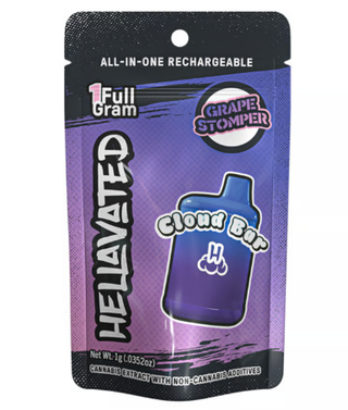 Grape Stomper Cloud Bar 1G Disposable Hellavated 