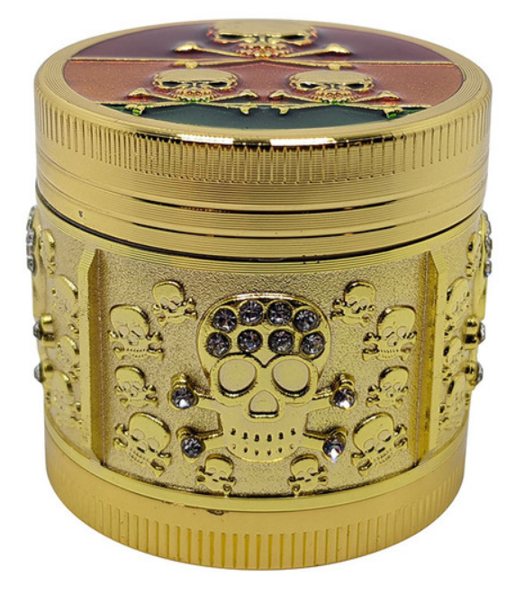 1.6" 4 Part Zinc Alloy Skull Trio Grinder  HS Wholesale