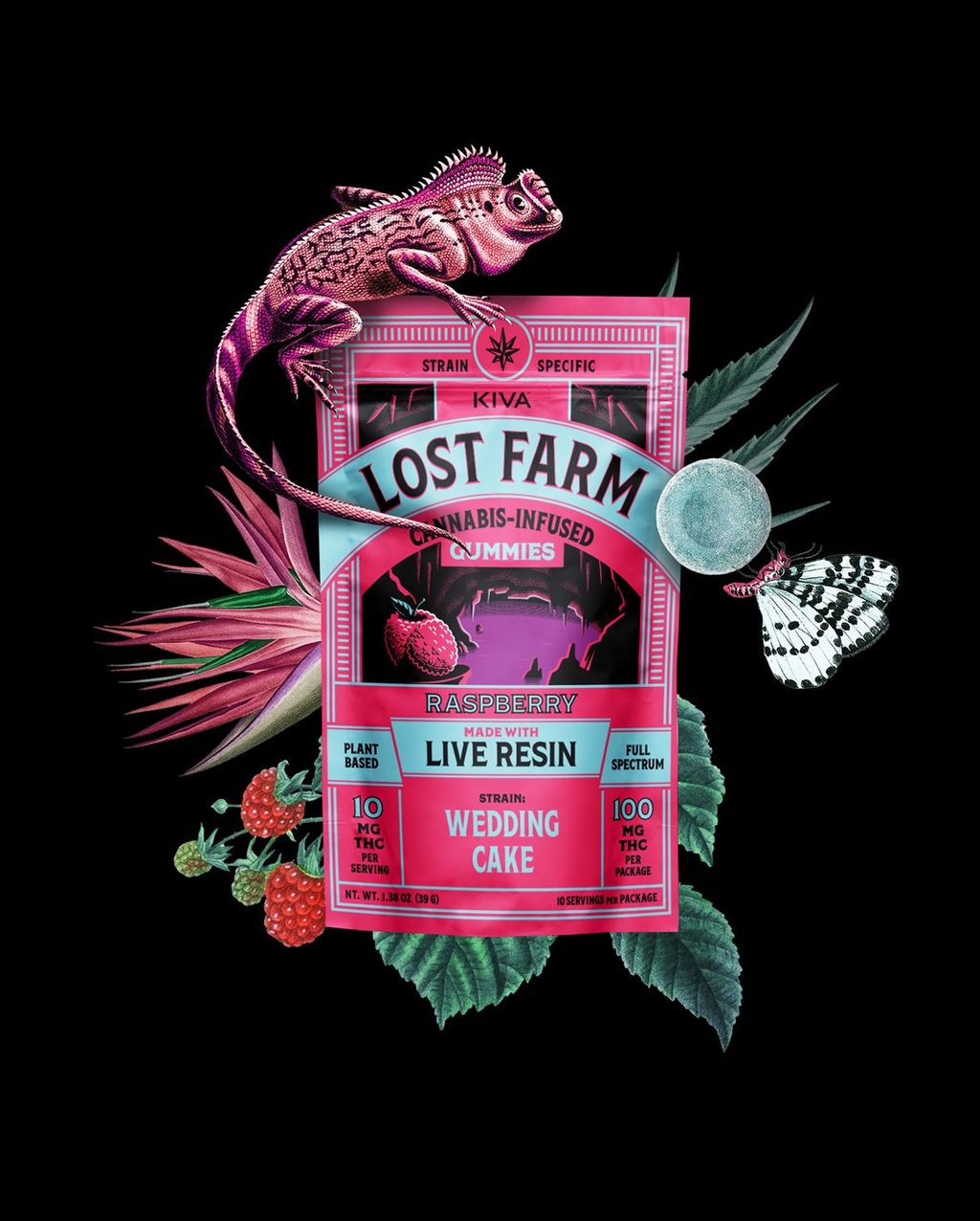 Lost Farms Raspberry Live Resin Gummies 10mg | 10pk