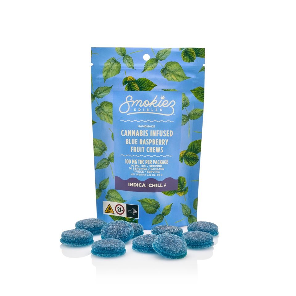 Smokiez Sweet Blue Raspberry Gummies 10 Pack | 100mg