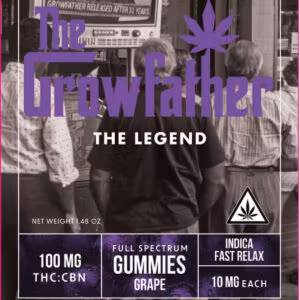 The Growfather Fast Relax Grape THC:CBN Fast Acting Gummies 100mg