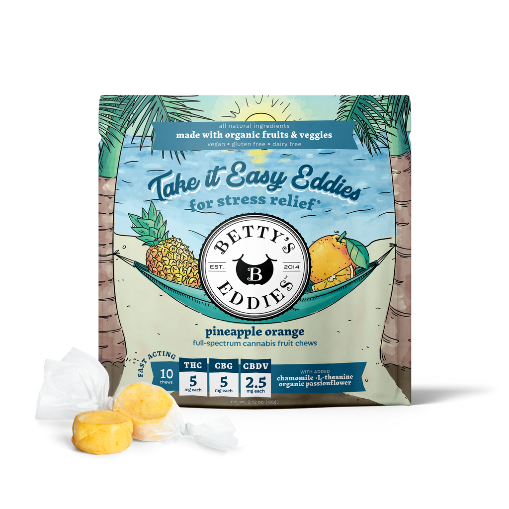 Betty's Eddies Take It Easy Pineapple Orange Taffy 10ct