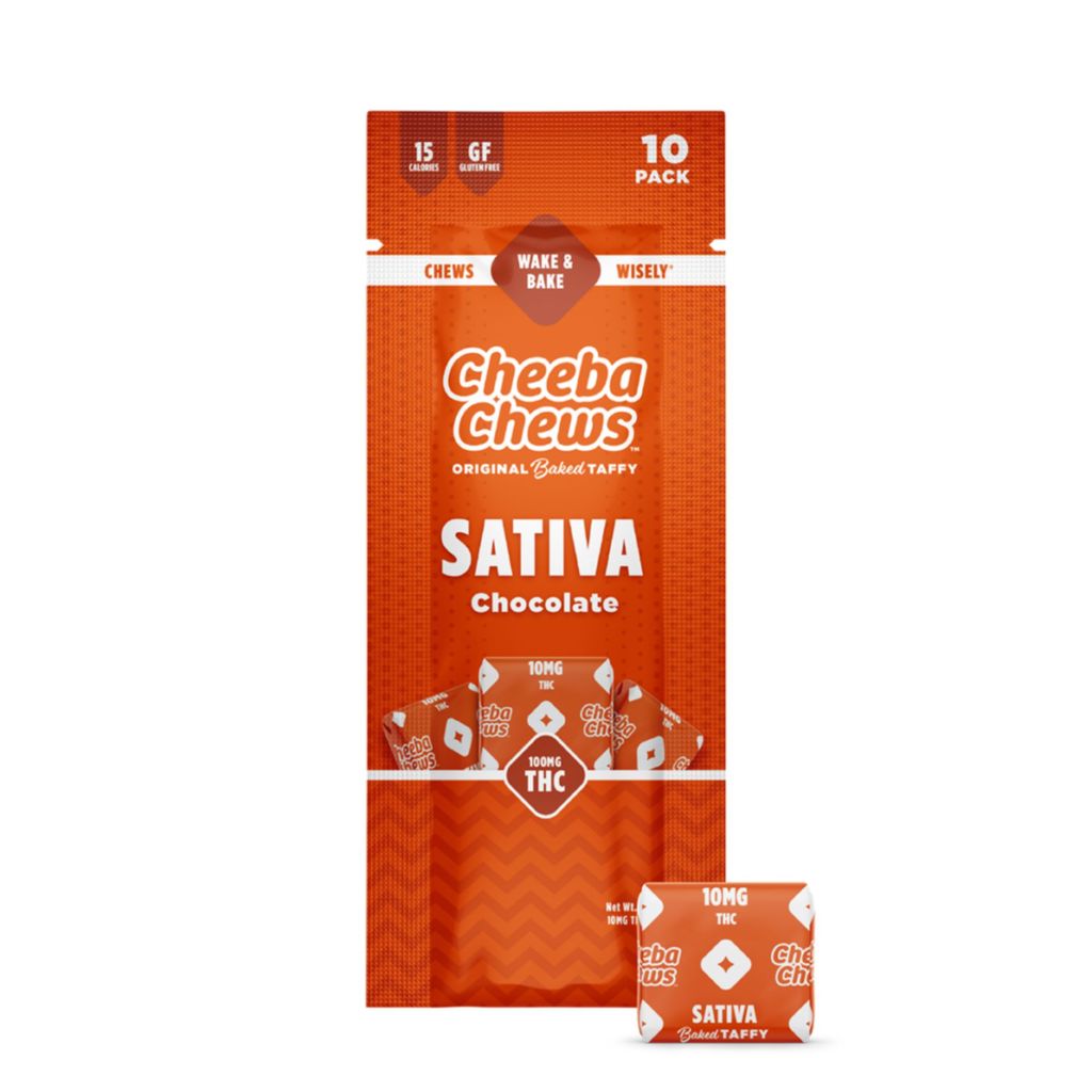 Cheeba Chews Sativa RSO Taffy Chocolate 10pk 100mg