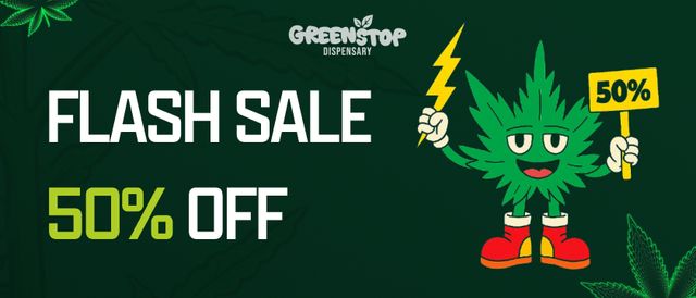 Cannabis Promo, Cannabis Sales, Cannabis Discounts, Cannabis on Sale, Flash 50%