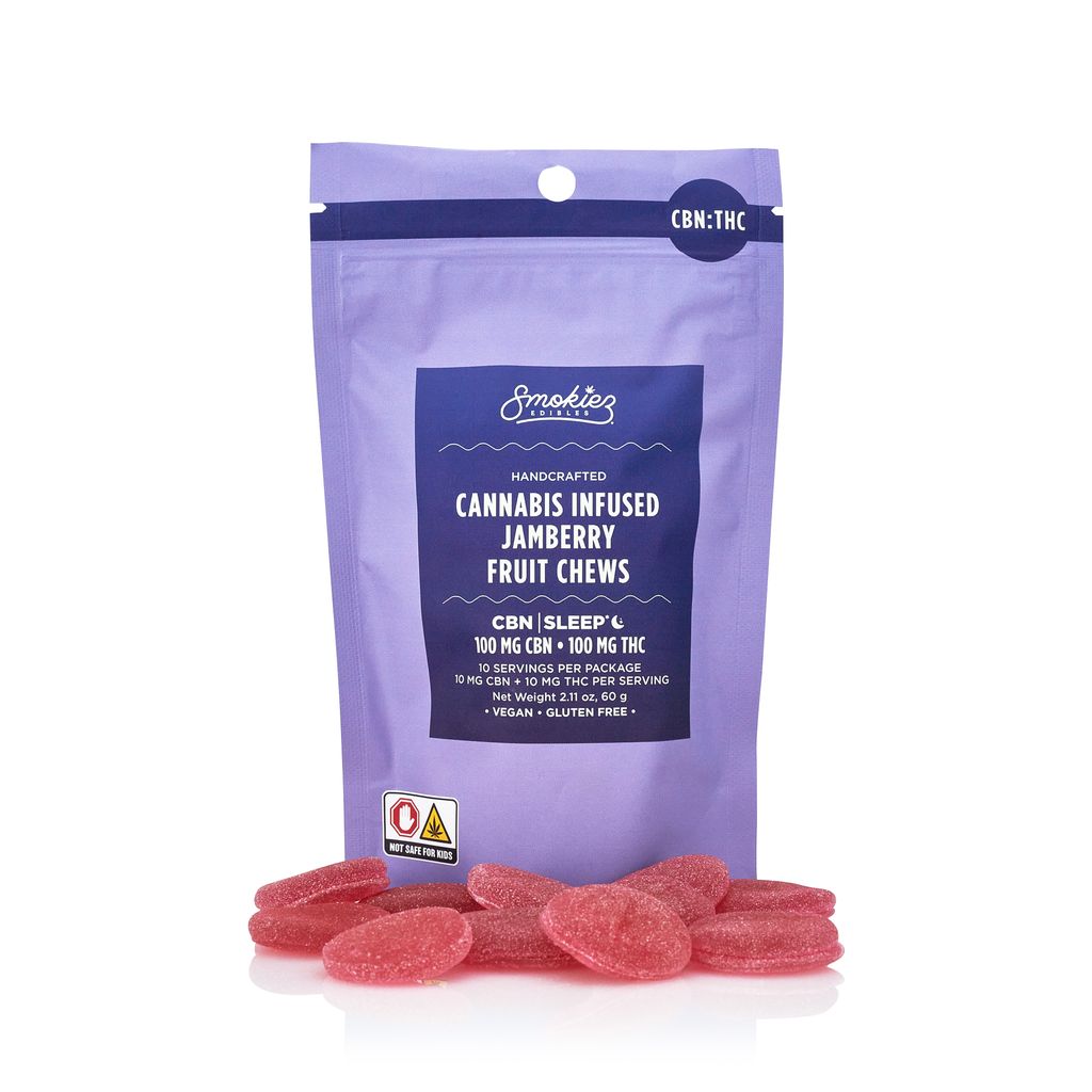 Smokiez Jamberry CBN/THC Fruit Chews 10pk 100mg