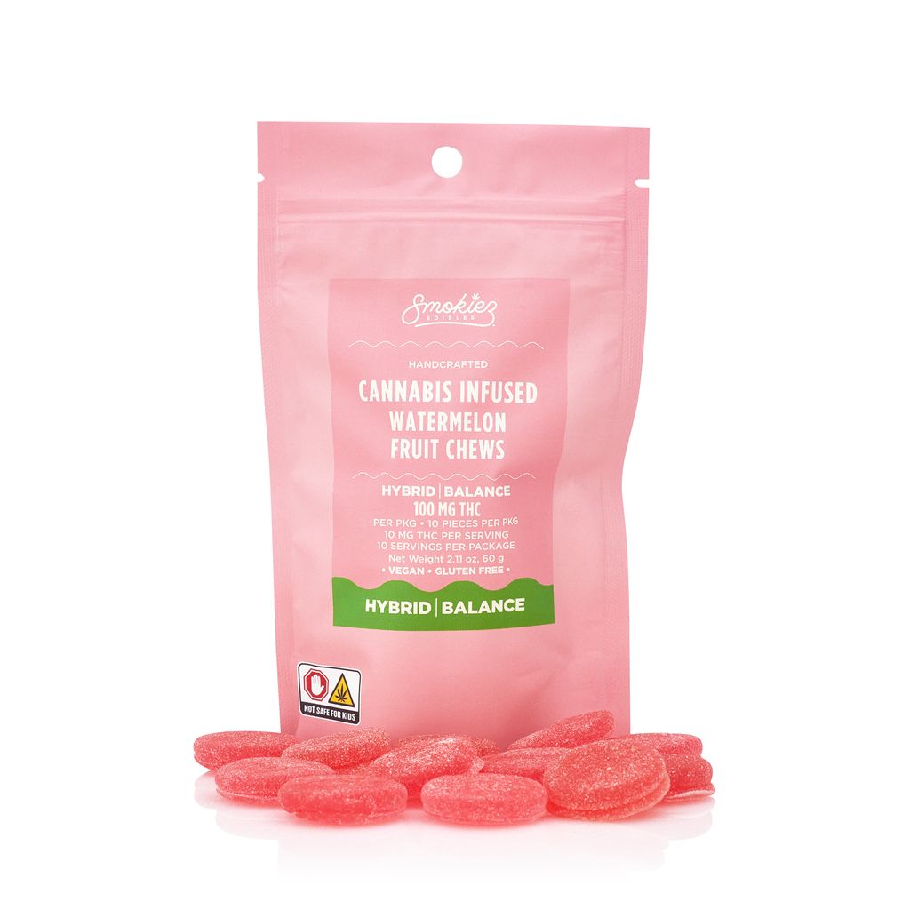 Smokiez Watermelon Fruit Chews 10pk 100mg