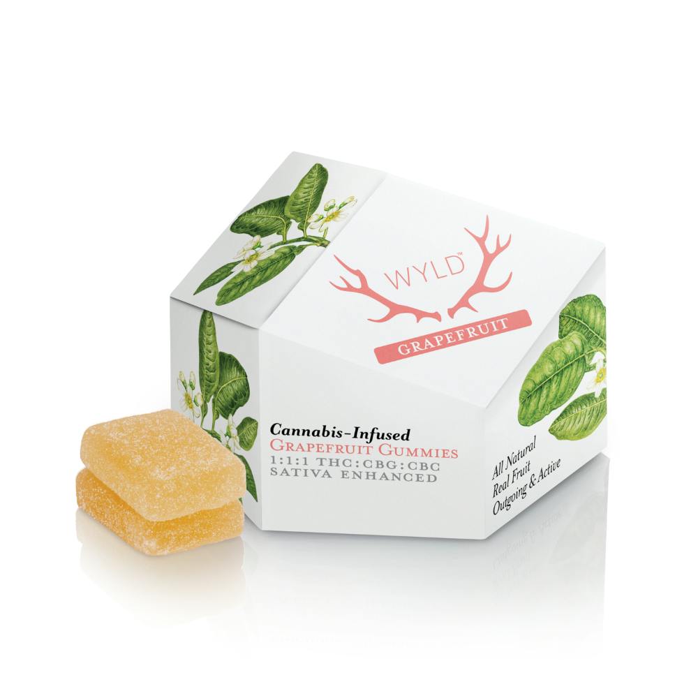 WYLD Grapefruit 1:1:1 CBG CBC Gummies 100mg
