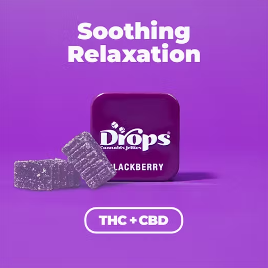 Drops Blackberry 1:2 CBD 2 Pack Gummies 50mg, 2 pack