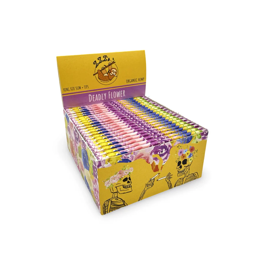 King Size Slim Rolling Papers + Tips - "Dead Flowe ZZZ's