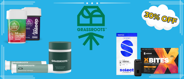 Cannabis Promo, Cannabis Sales, Cannabis Discounts, Cannabis on Sale, 30% Off Grassroots