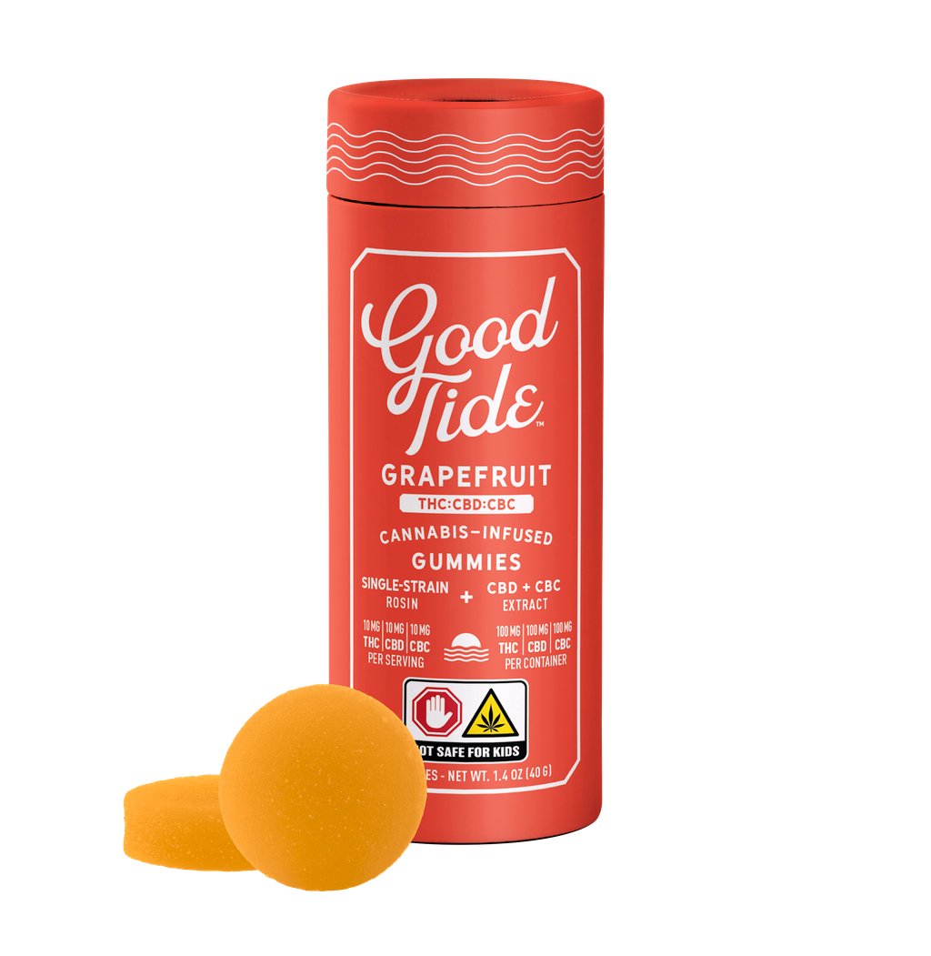 Good Tide Grapefruit 1THC:1CBD:1CBC Gummies 100mg/10pk