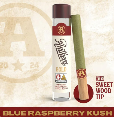 Anthem BOLD Blue Raspberry Kush Infused Pre-Rolls 1g