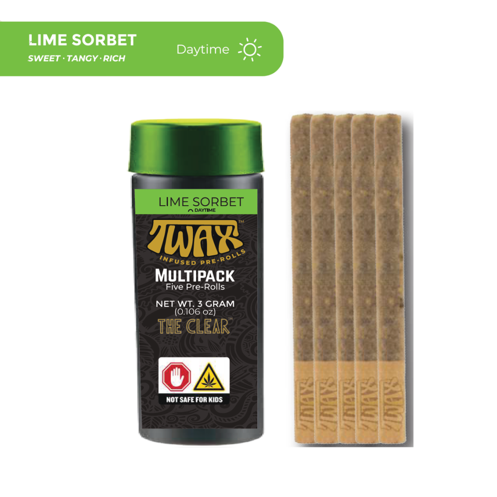 Twax by The Clear Lime Sorbet Infused Pre-Rolls 0.6g | 5 pack