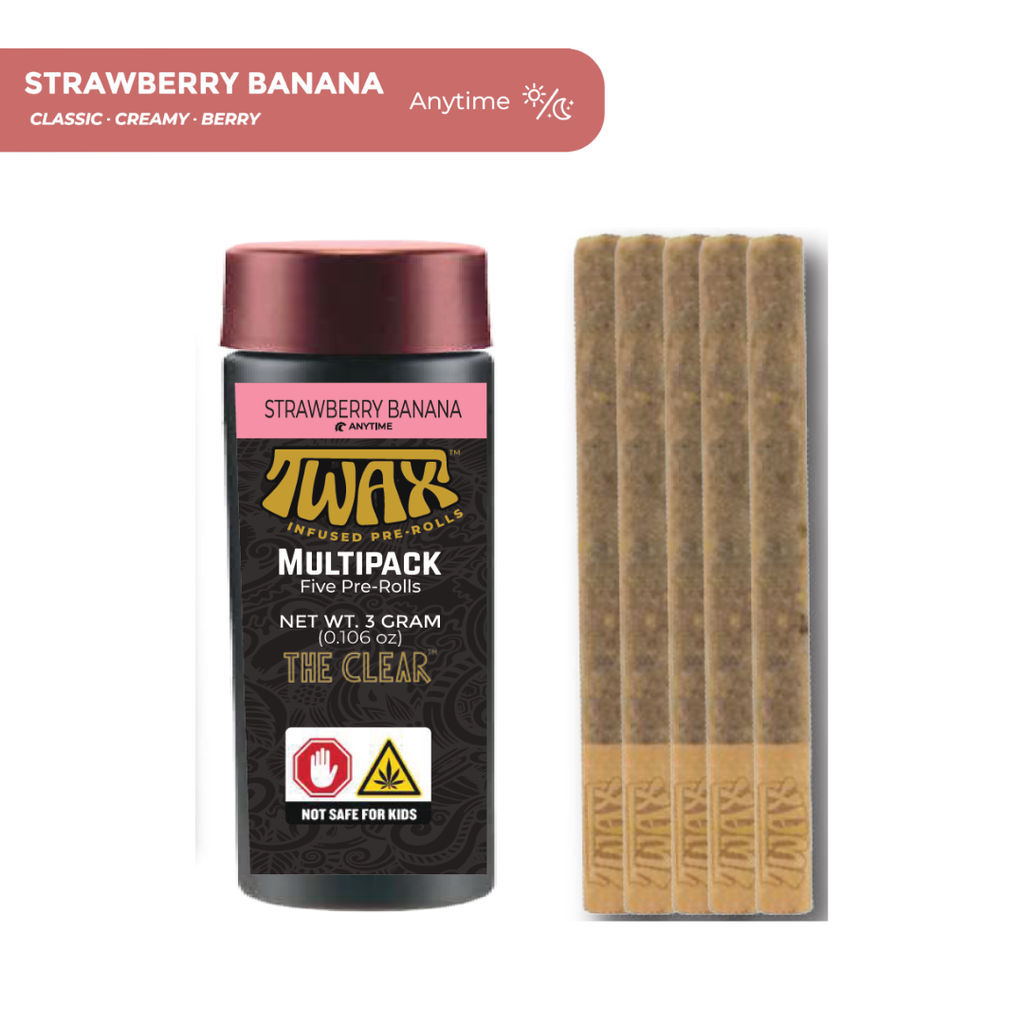 Twax by The Clear Strawberry Banana Infused Pre-Rolls 0.6g | 5 pack
