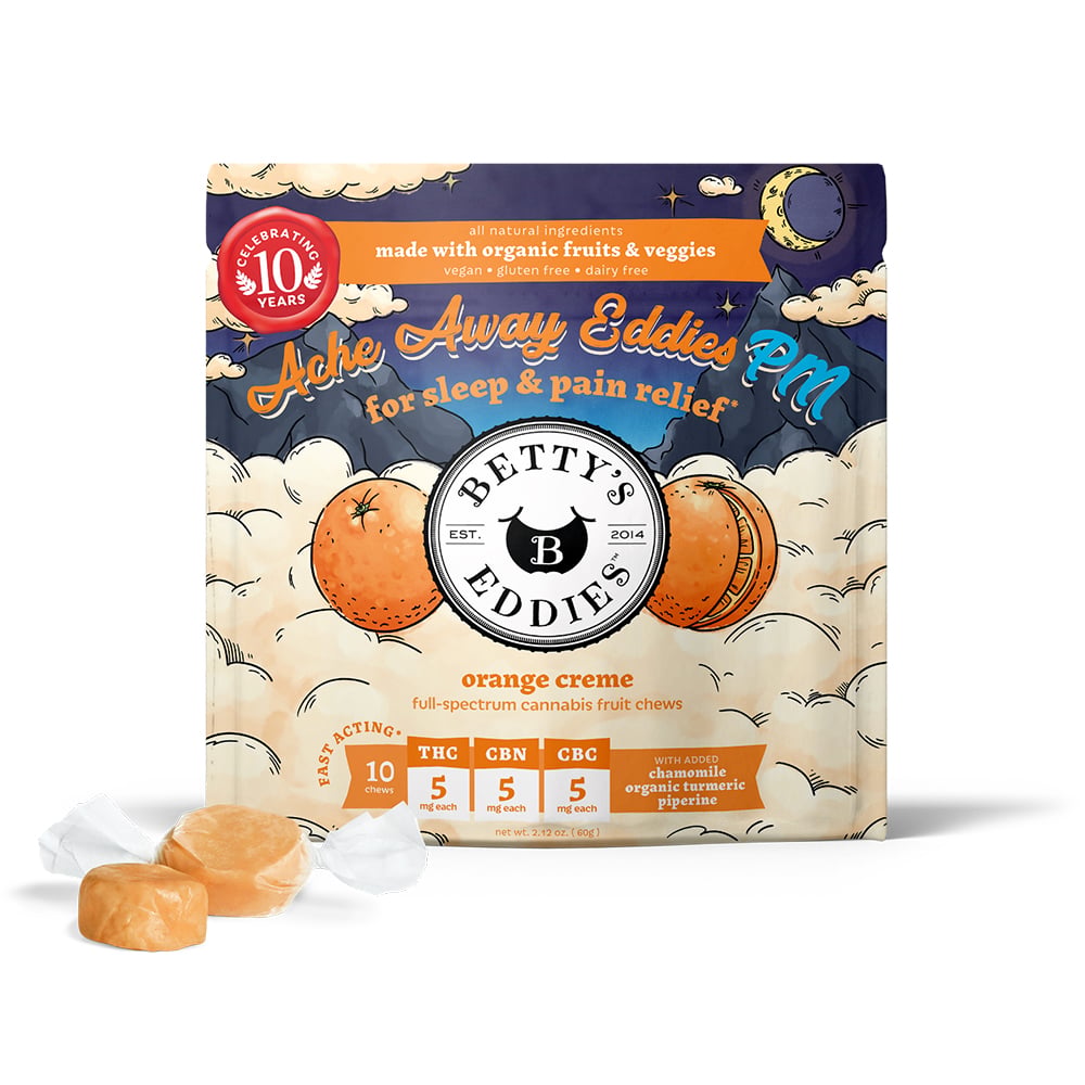 湯江健幸　Thanks to EDDIE Buy Ache Away Eddies PM - Orange Creme 10pk | 500mg Taffy online