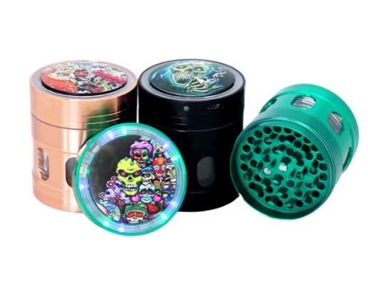 Chromium Crusher Herb Grinder 63mm LED Grinder Fancy Grinder Each