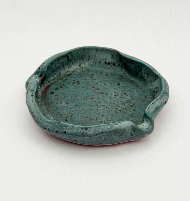 Molted blue w/ red underglaze Minano Ceramics