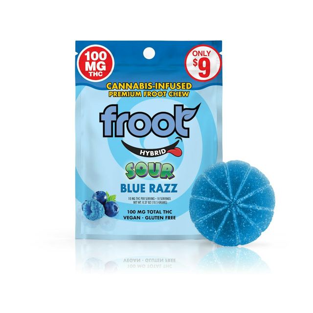 Froot Sour Blue Razz 100mg Gummy Froot
