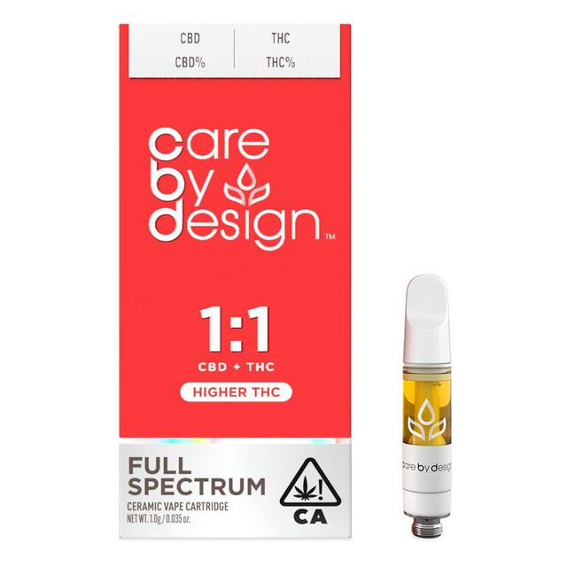 1:1 CBD + Higher THC Full Spectrum Vape Cartridge  Care By Design