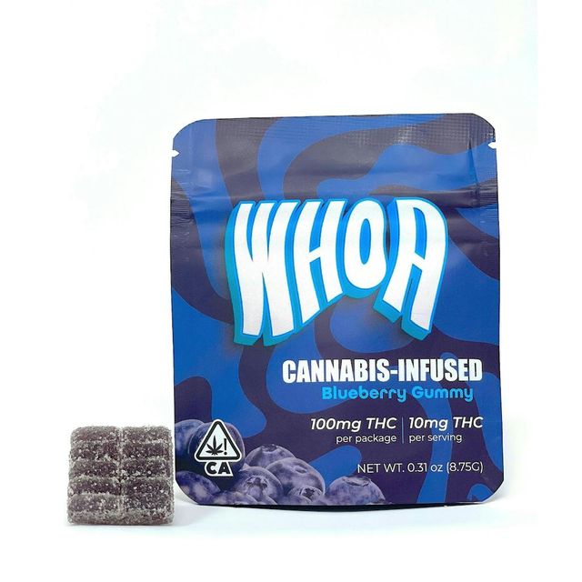 WHOA Edibles Gummy 100mg Indica Blueberry (50ct) WHOA