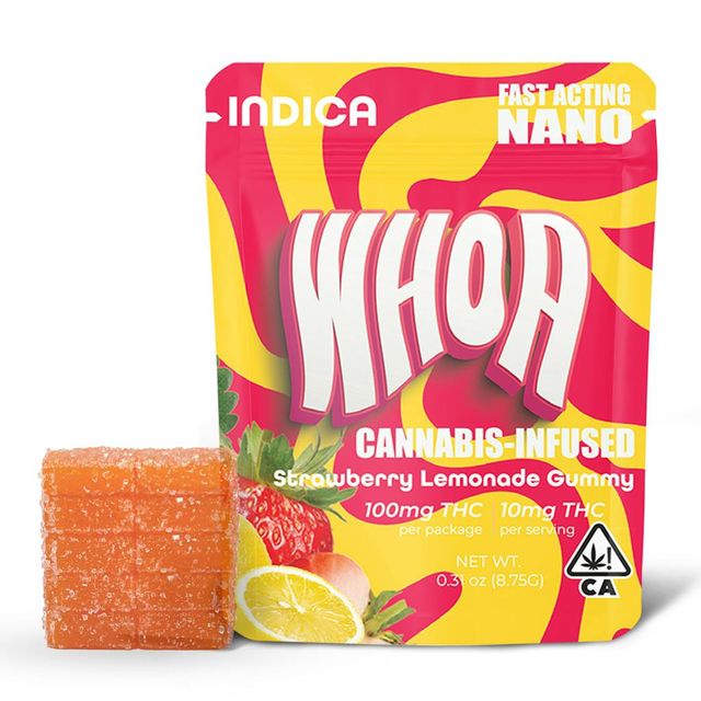 WHOA Edibles Gummy 100mg Indica Strawberry Lemonad WHOA