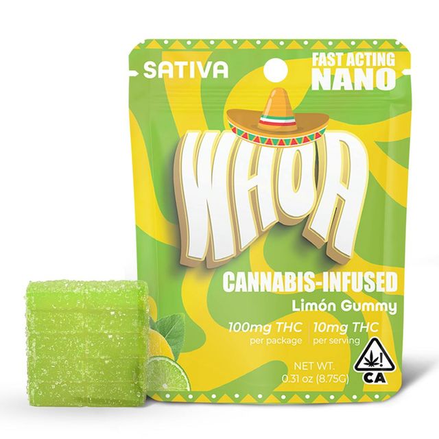 WHOA Edibles Gummy 100mg Sativa Limón (50ct) WHOA