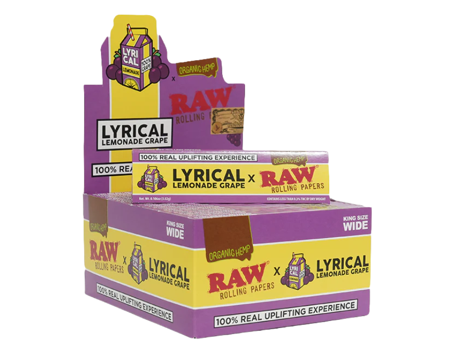 Raw Lyrical Lemonade King Size Organic Hemp Rolling Papers Grape