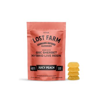 Gsc Sherbert X Juicy Peach Live Resin Gummies Lost Farms
