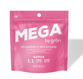 1:1 100Mg CBC:100Mg THC Strawberry Lemonade Mega